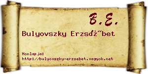 Bulyovszky Erzsébet névjegykártya